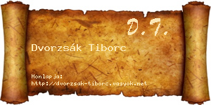 Dvorzsák Tiborc névjegykártya